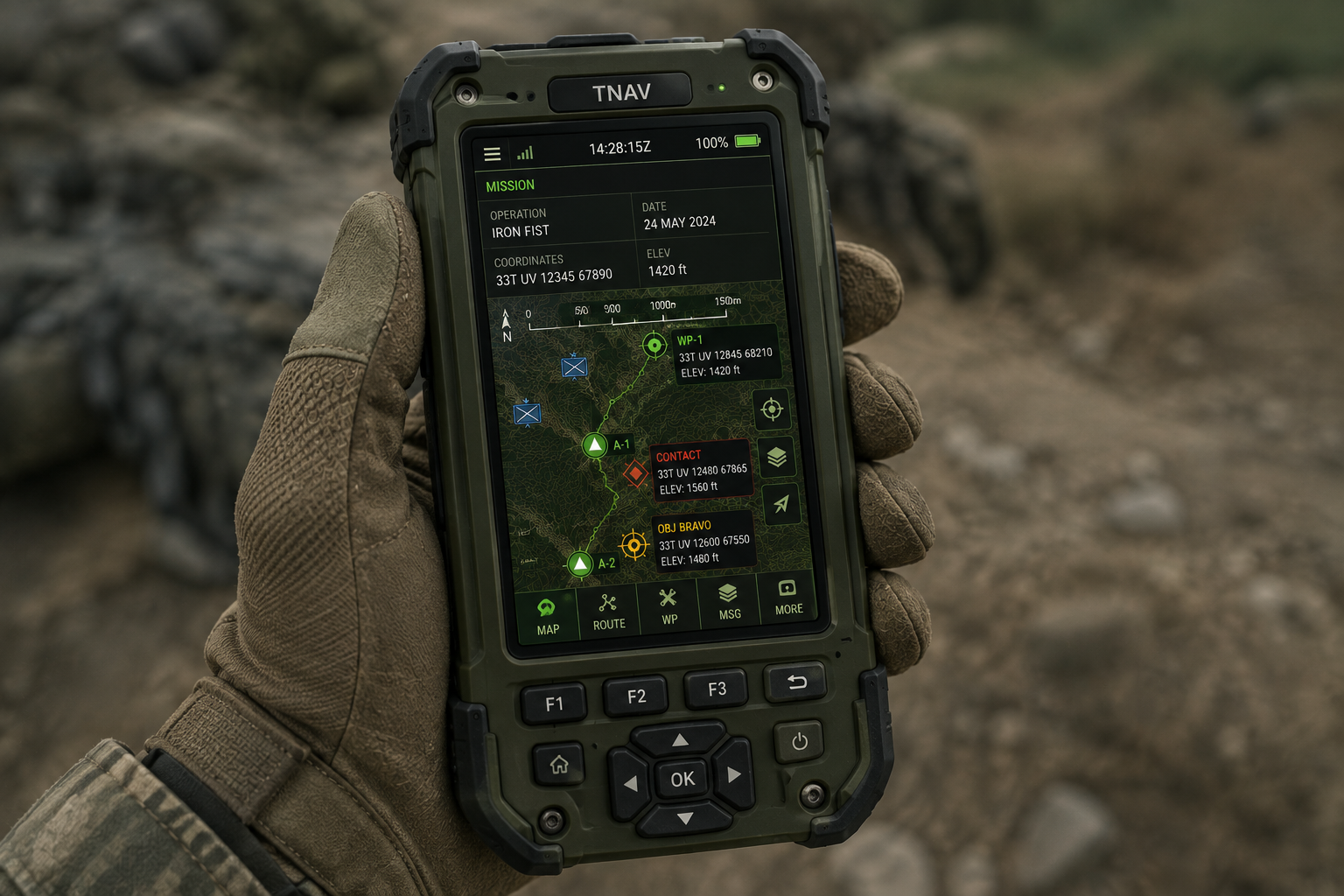 Tactical navigation system as military handheld